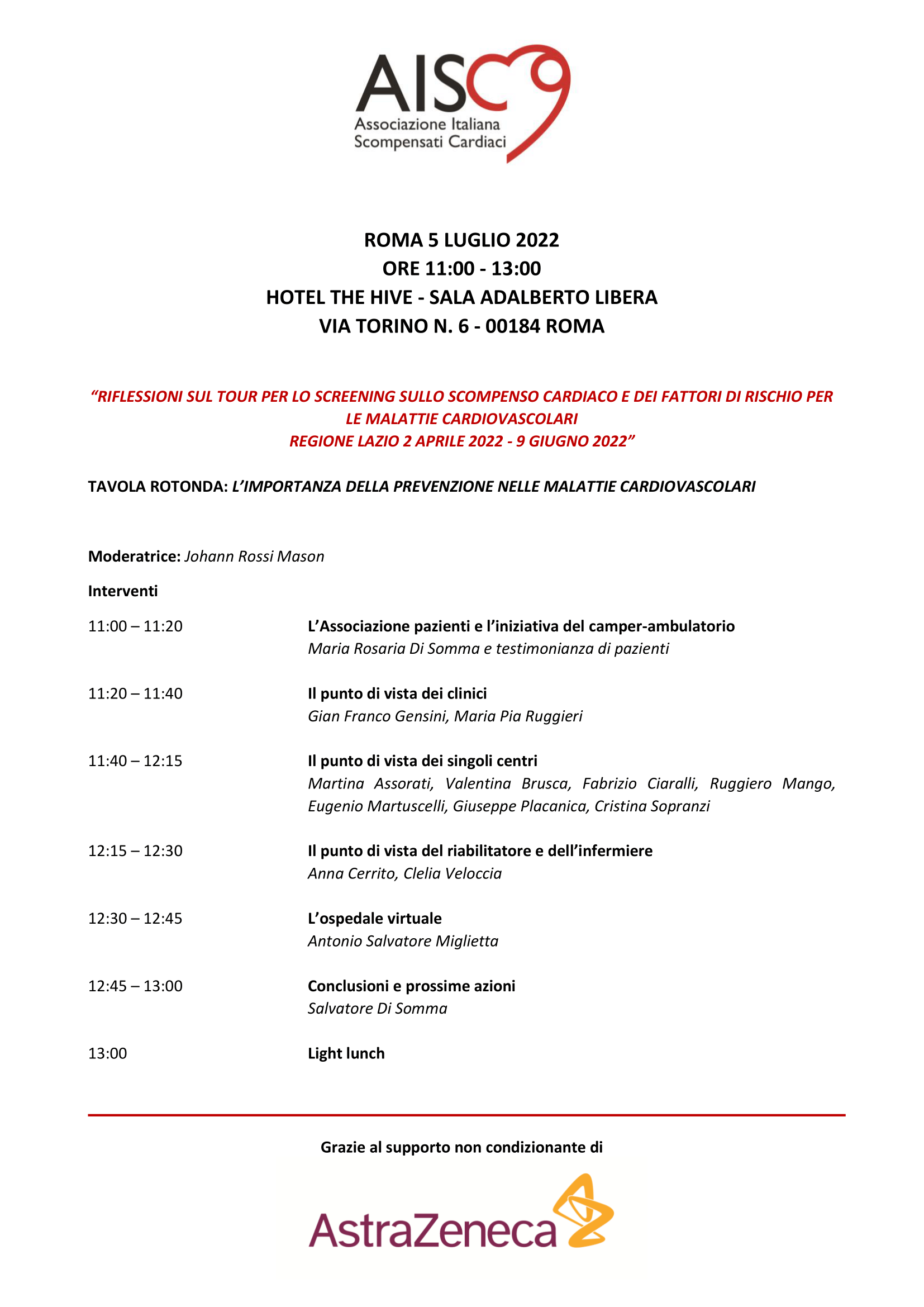 AISC PROGRAMMA 5 luglio 2022 vs. DEF. ultima 1