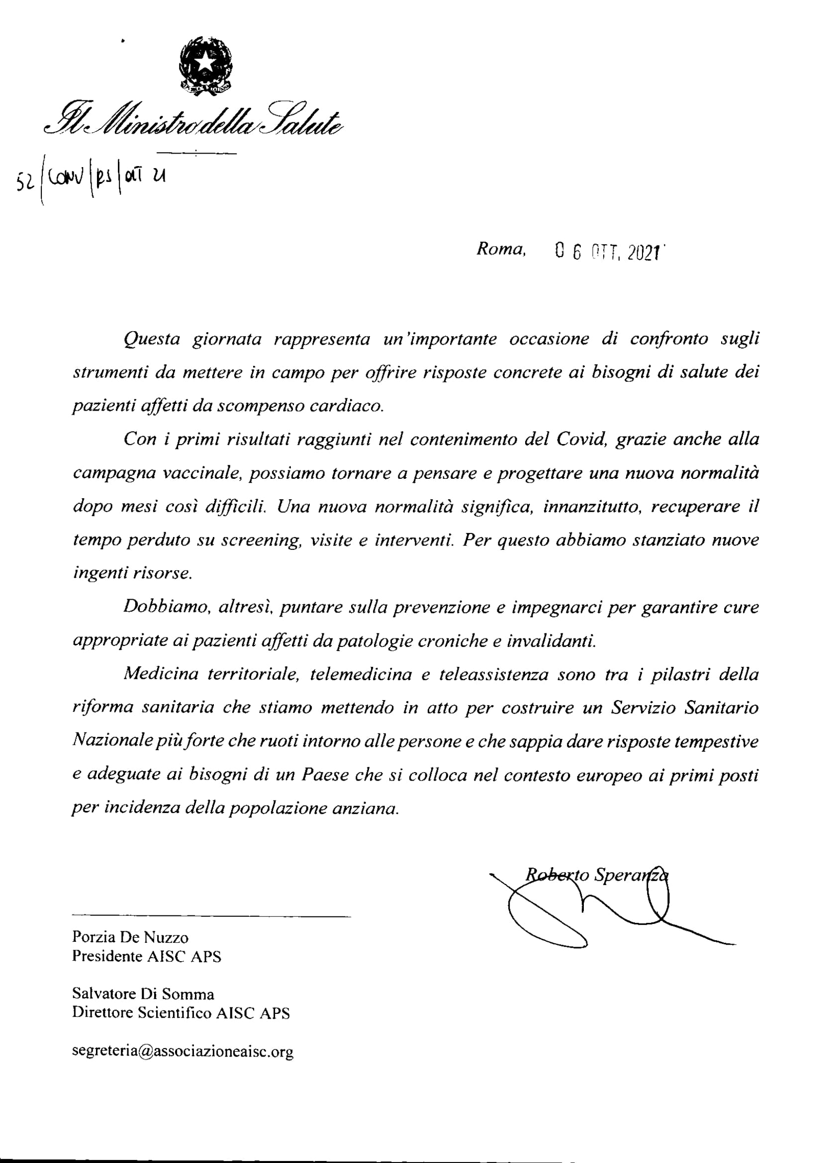 SPERANZA LETTERA CONVEGNO 2021 1